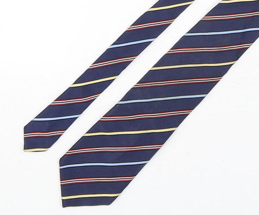 Marks and Spencer Mens Multicoloured Striped Silk Pointed Tie One Size