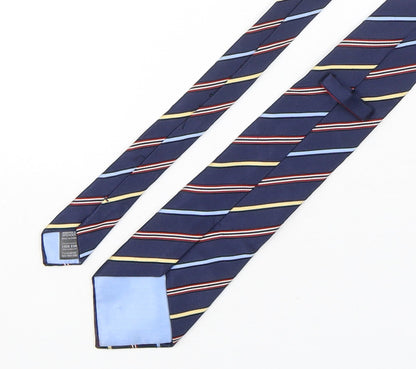 Marks and Spencer Mens Multicoloured Striped Silk Pointed Tie One Size