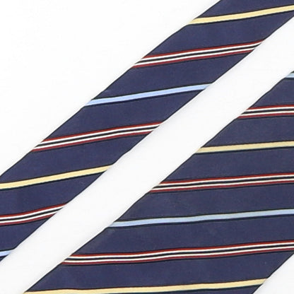 Marks and Spencer Mens Multicoloured Striped Silk Pointed Tie One Size