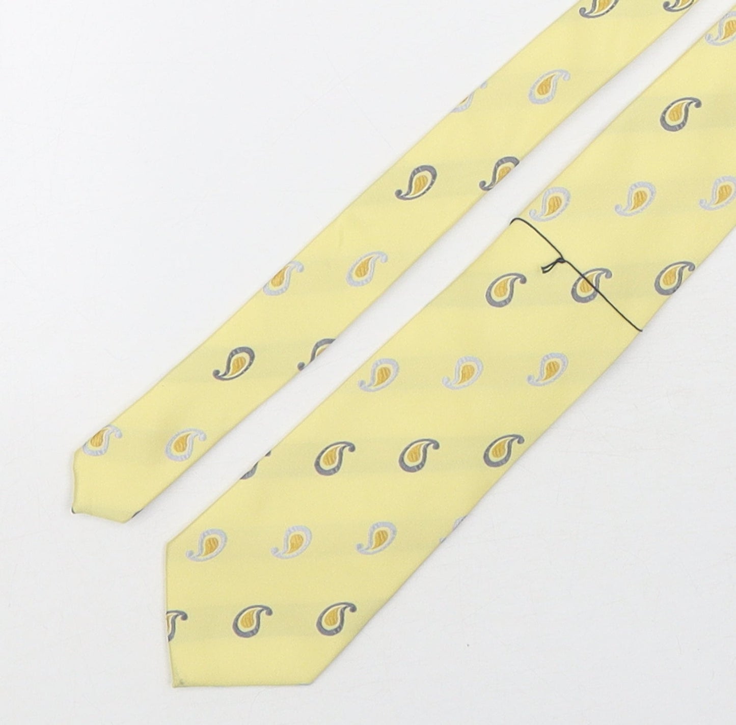 Mens Double TWO Yellow Paisley  Pointed Tie
