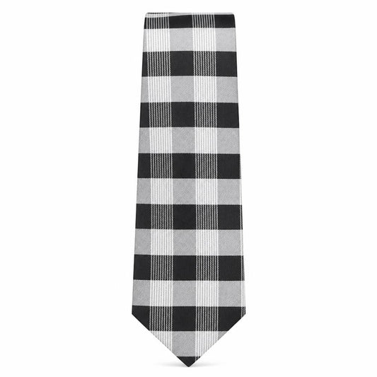 Front view of Cezan men’s multicoloured plaids & checks silk pointed tie one size