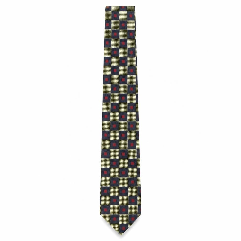 Front view of Van Buck men’s multicoloured plaids & checks polyester pointed tie one size