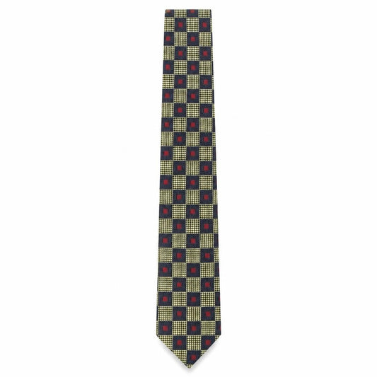 Front view of Van Buck men’s multicoloured plaids & checks polyester pointed tie one size