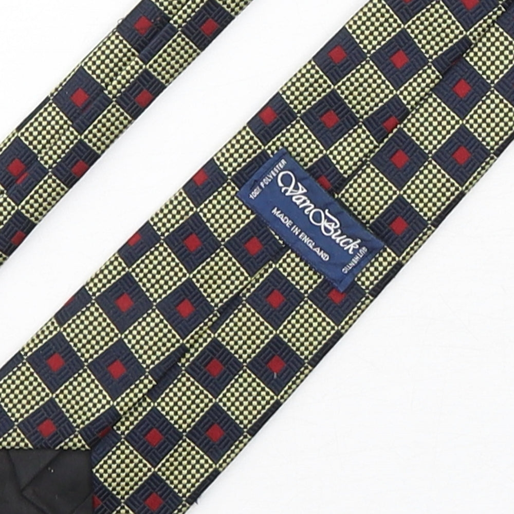 Van Buck Mens Multicoloured Plaids & Checks Polyester Pointed Tie One Size