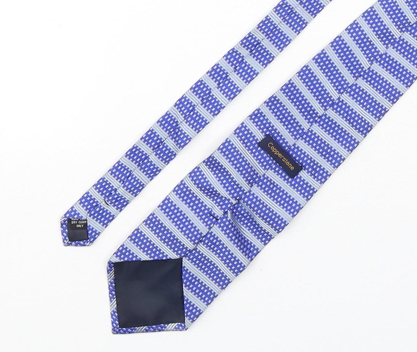 Mens Copperstone Blue Plaids & Checks  Pointed Tie
