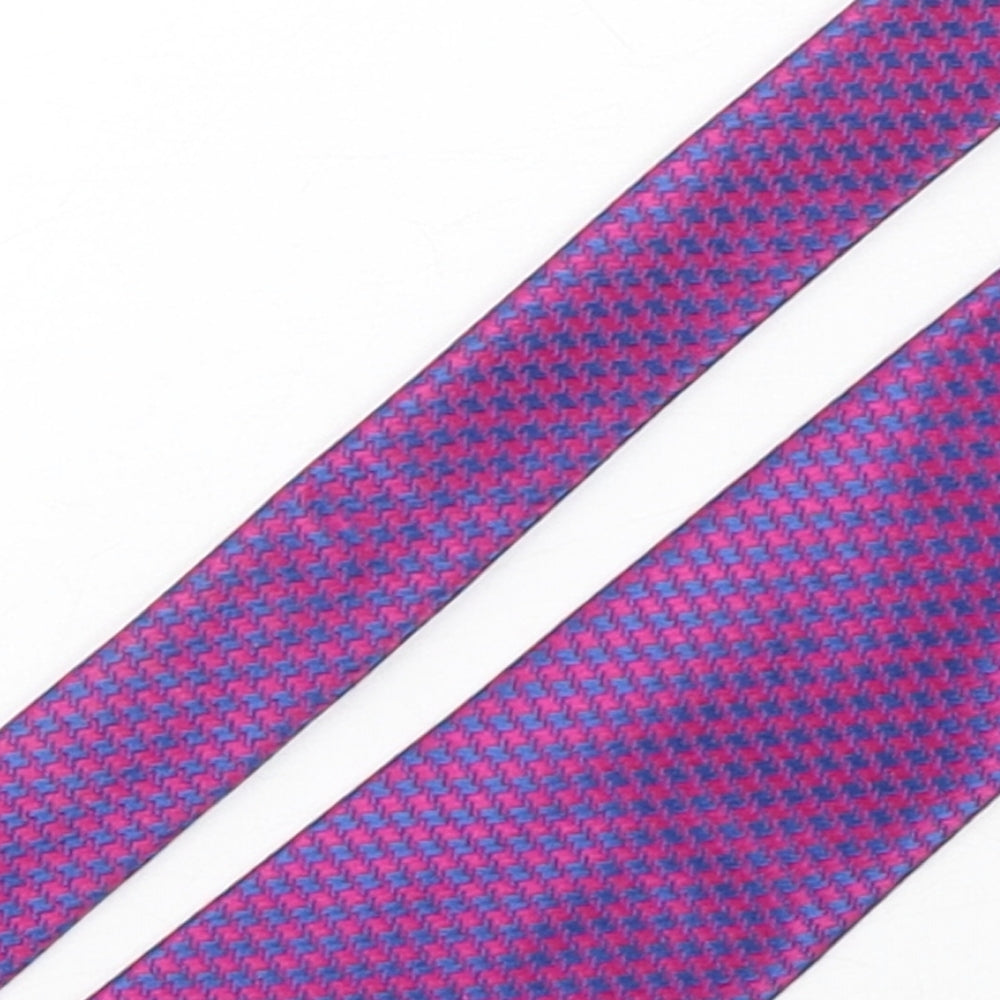 Mens Debenhams Multicoloured Houndstooth  Pointed Tie