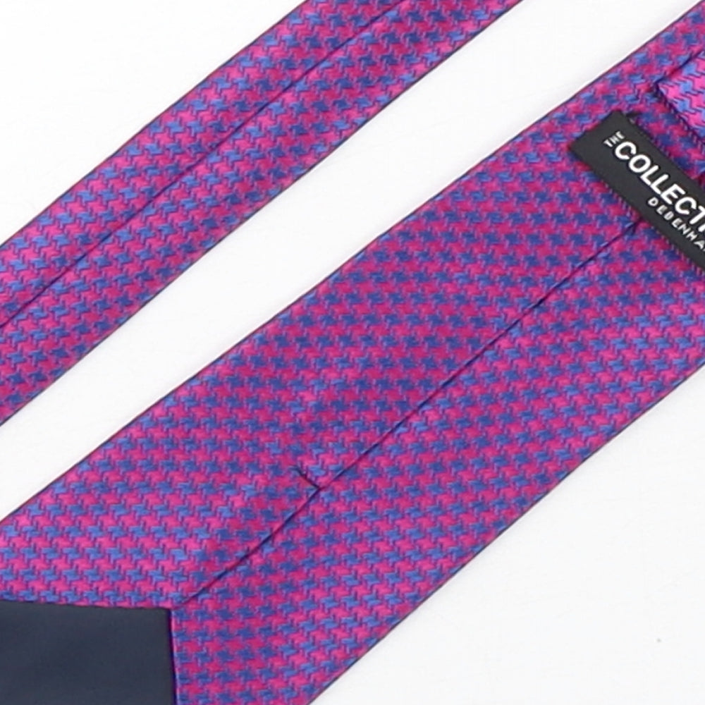 Mens Debenhams Multicoloured Houndstooth  Pointed Tie