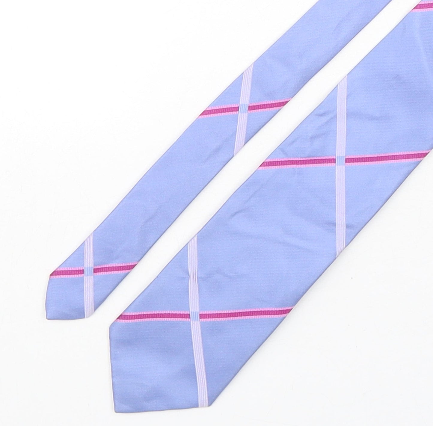Marks and Spencer Mens Multicoloured Plaids & Checks Silk Pointed Tie One Size