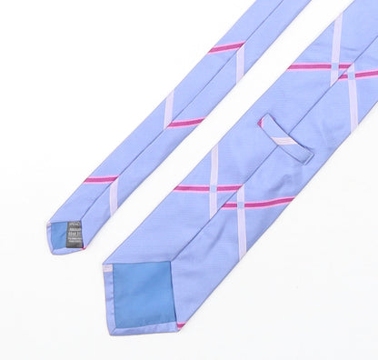 Marks and Spencer Mens Multicoloured Plaids & Checks Silk Pointed Tie One Size