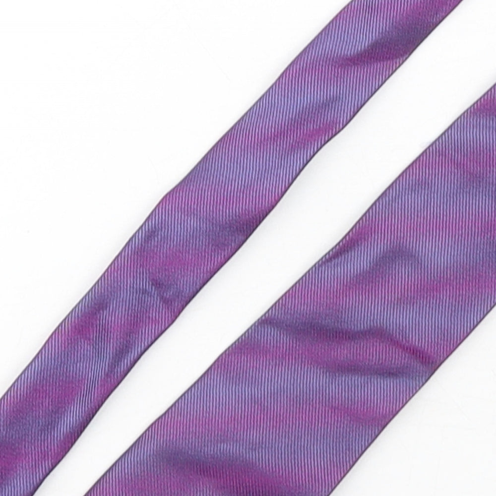 Autograph Mens Purple Striped Silk Pointed Tie One Size