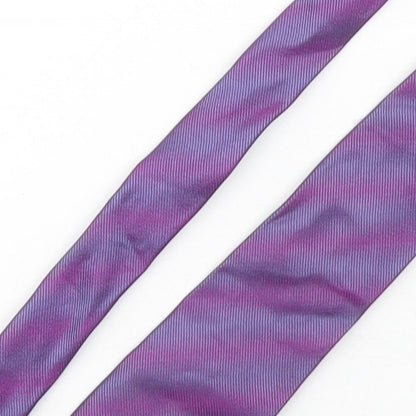 Autograph Mens Purple Striped Silk Pointed Tie One Size