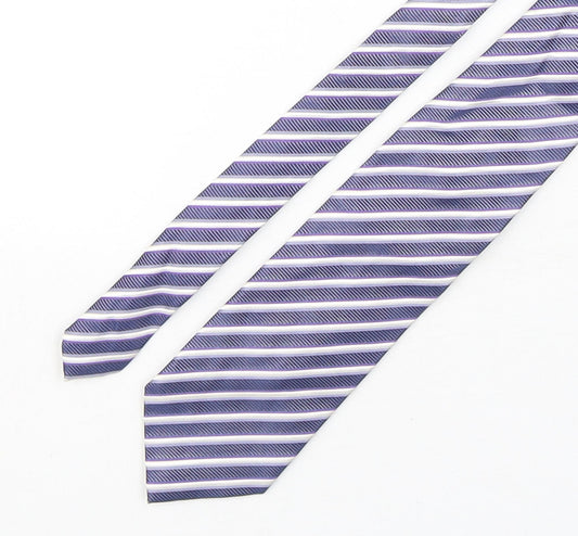 Marks and Spencer Mens Multicoloured Striped Silk Pointed Tie One Size