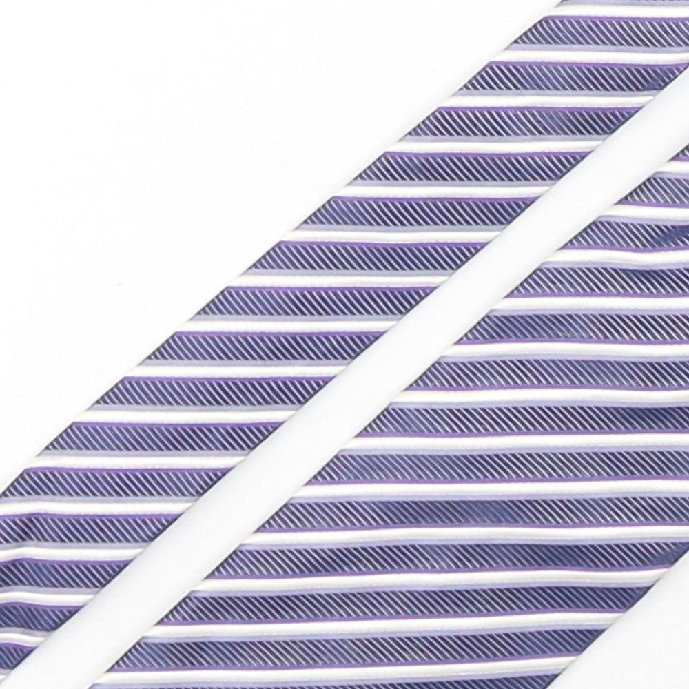 Marks and Spencer Mens Multicoloured Striped Silk Pointed Tie One Size