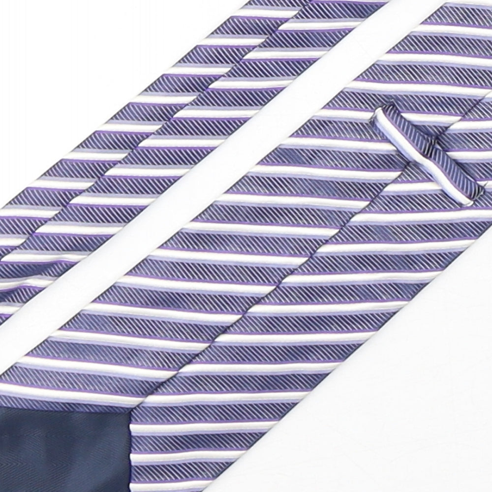 Marks and Spencer Mens Multicoloured Striped Silk Pointed Tie One Size