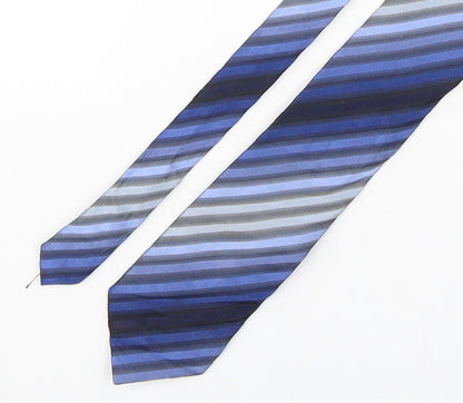 NEXT Mens Blue Striped Silk Pointed Tie One Size