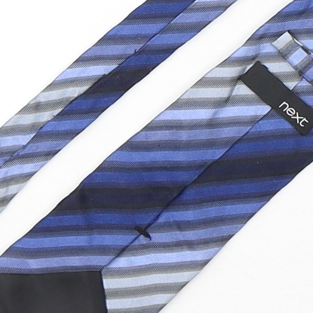 NEXT Mens Blue Striped Silk Pointed Tie One Size