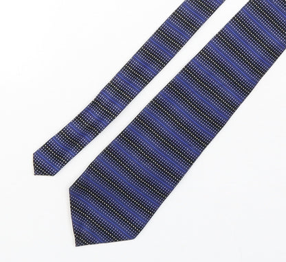 savatini Mens Blue Polka Dot Polyester Pointed Tie One Size