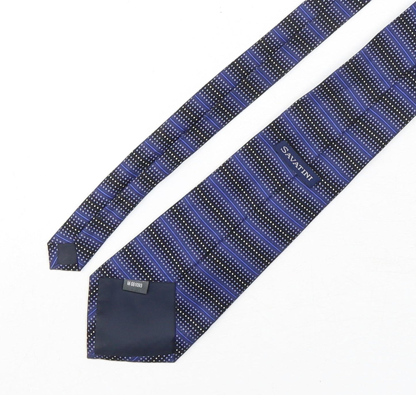 savatini Mens Blue Polka Dot Polyester Pointed Tie One Size