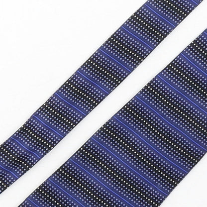 savatini Mens Blue Polka Dot Polyester Pointed Tie One Size
