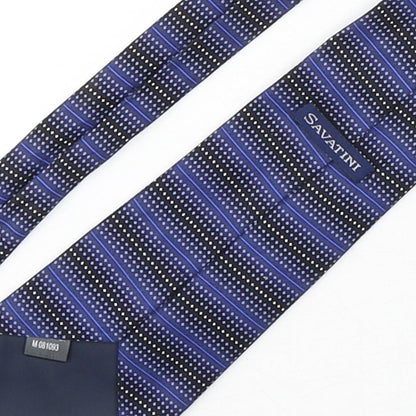 savatini Mens Blue Polka Dot Polyester Pointed Tie One Size