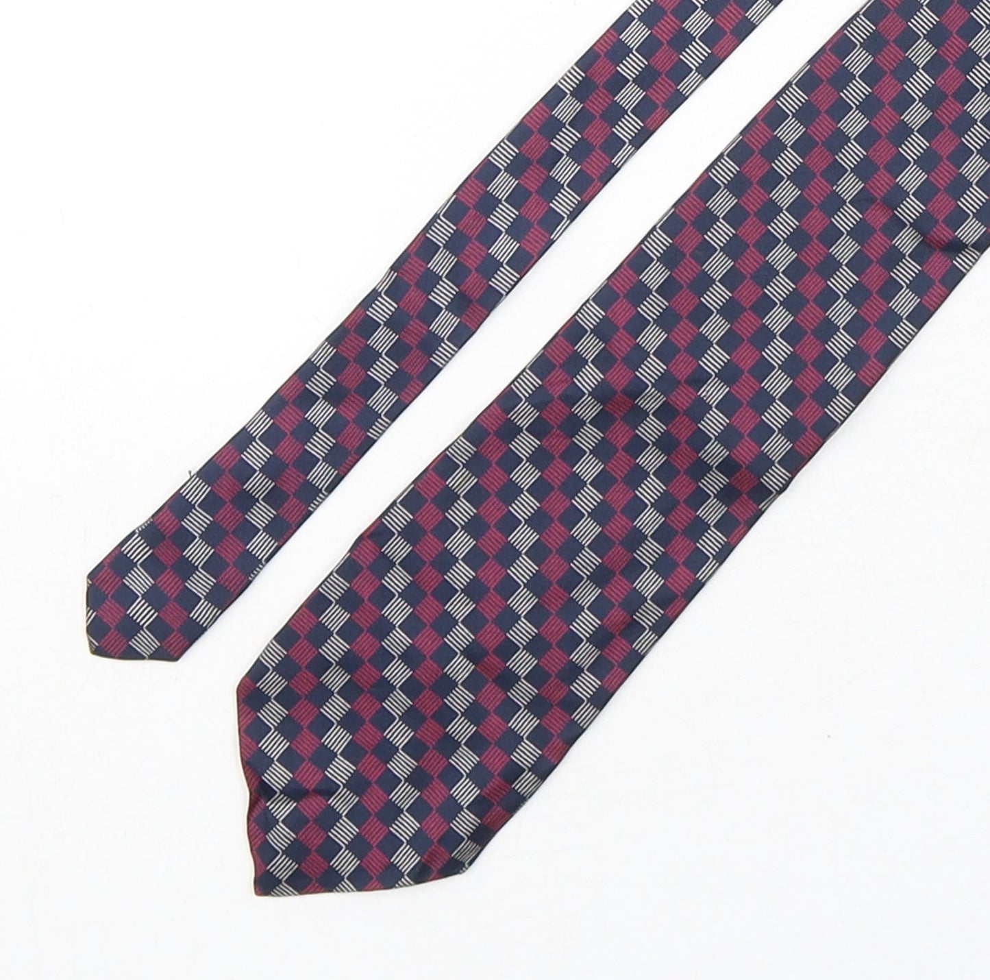 Tiziana Bossi Mens Multicoloured Plaids & Checks Silk Pointed Tie One Size