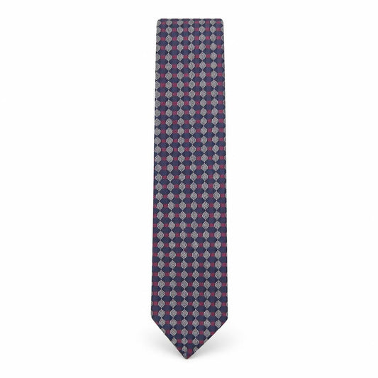Front view of Tiziana Bossi men’s multicoloured plaids & checks silk pointed tie one size