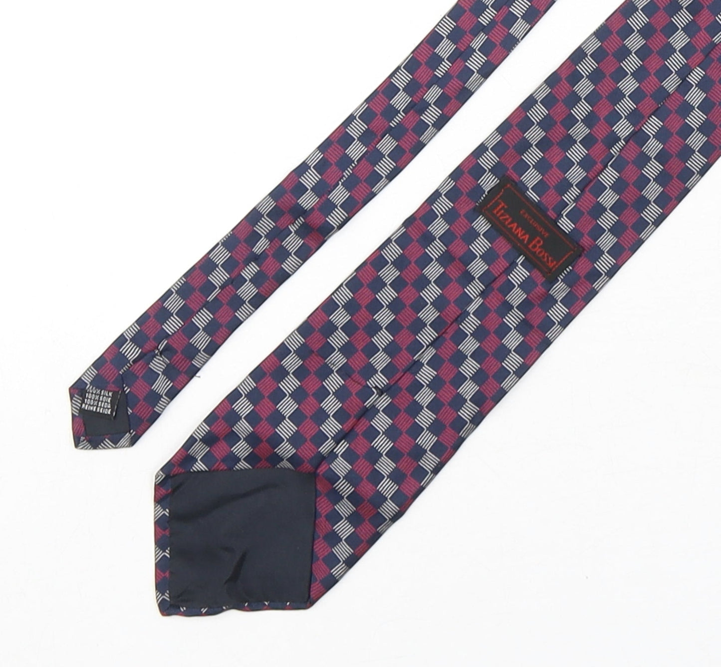 Tiziana Bossi Mens Multicoloured Plaids & Checks Silk Pointed Tie One Size