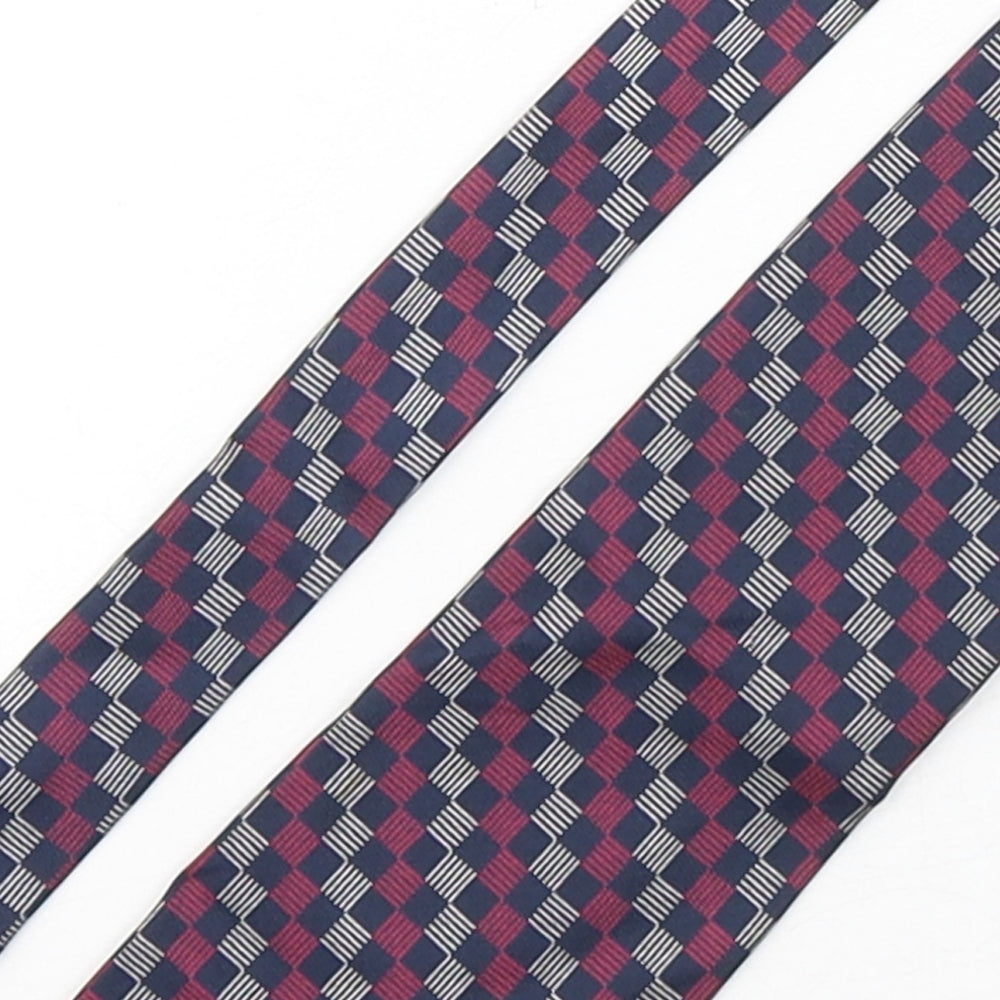 Tiziana Bossi Mens Multicoloured Plaids & Checks Silk Pointed Tie One Size