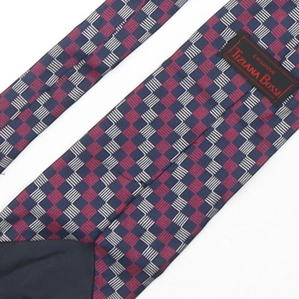 Tiziana Bossi Mens Multicoloured Plaids & Checks Silk Pointed Tie One Size