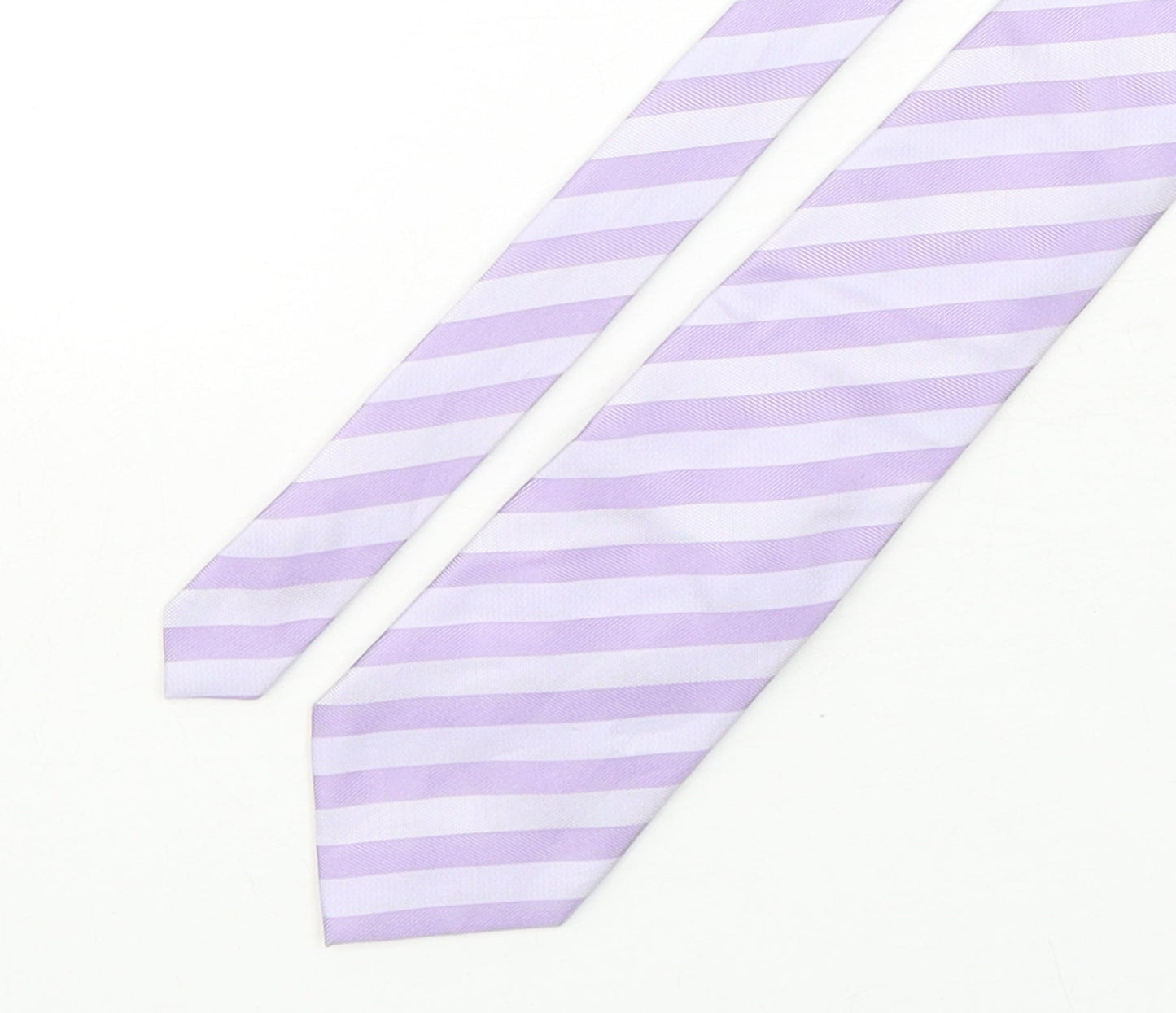 St George Mens Purple Striped Silk Pointed Tie One Size