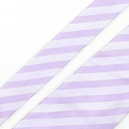St George Mens Purple Striped Silk Pointed Tie One Size