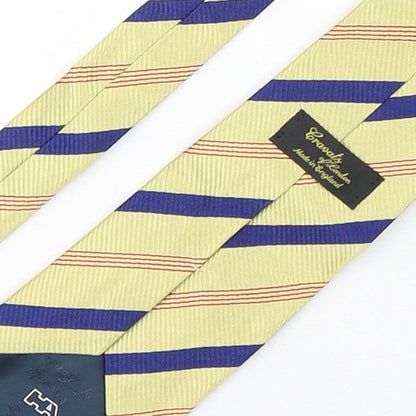 Cravats Of London  Mens Multicoloured Striped Silk Pointed Tie One Size