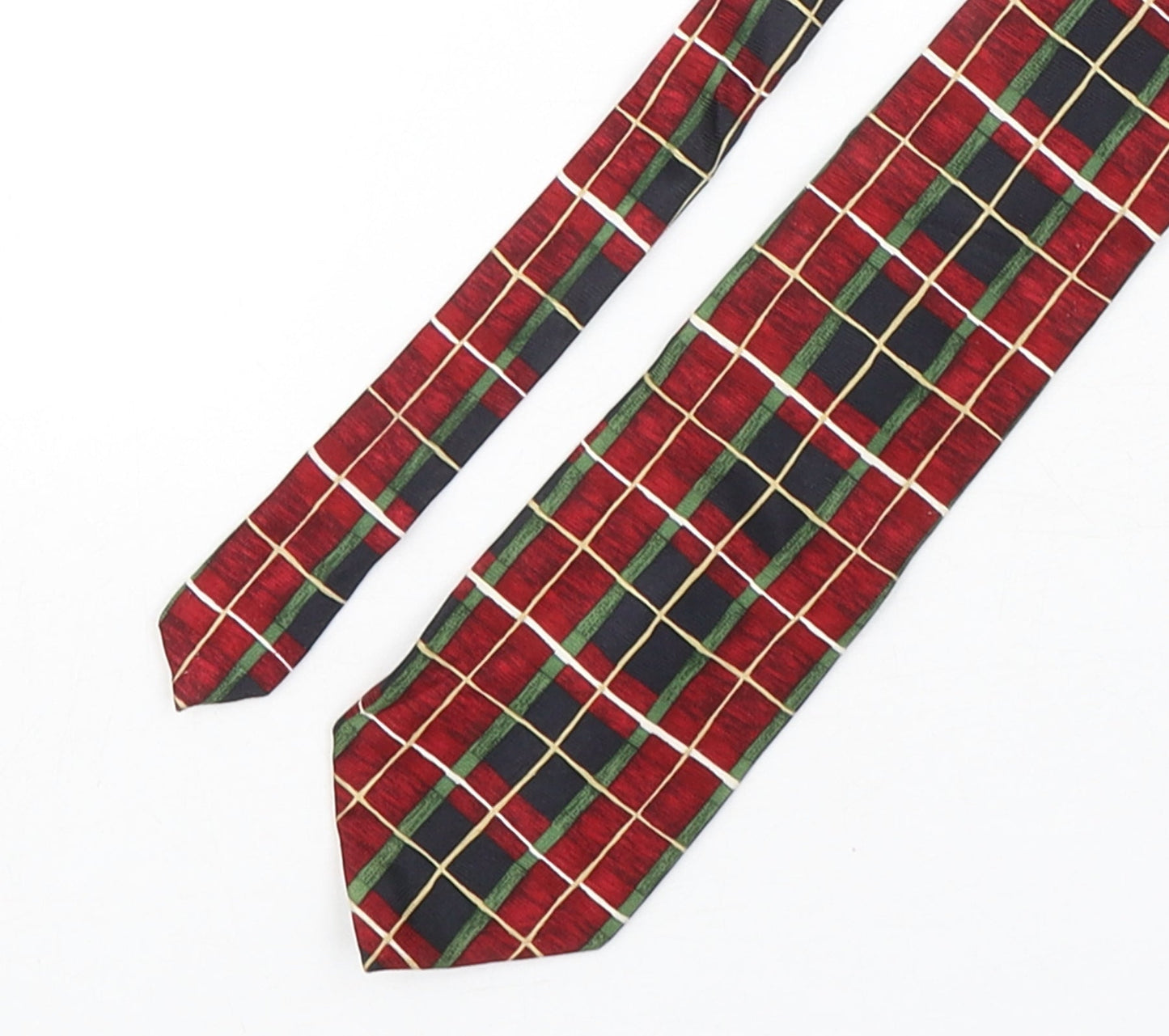 Woods & Gray Mens Multicoloured Plaids & Checks Silk Pointed Tie One Size