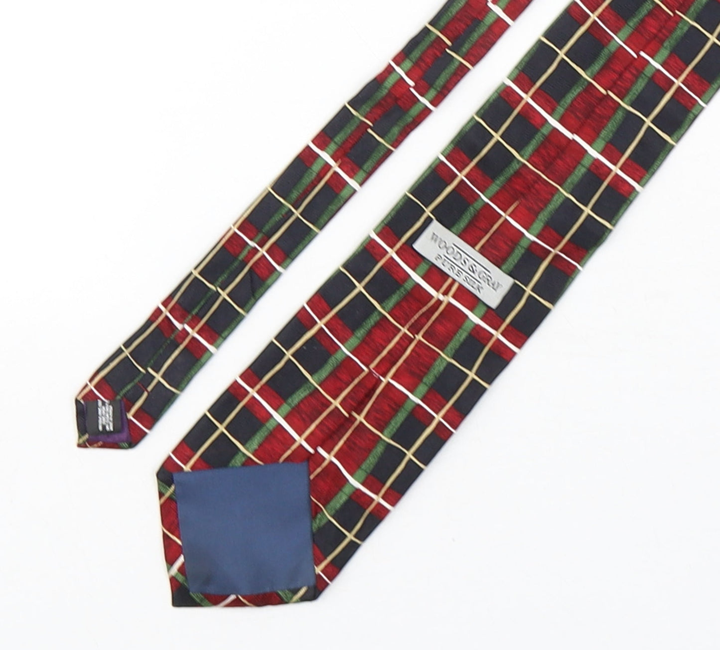 Woods & Gray Mens Multicoloured Plaids & Checks Silk Pointed Tie One Size