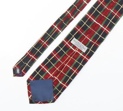 Woods & Gray Mens Multicoloured Plaids & Checks Silk Pointed Tie One Size