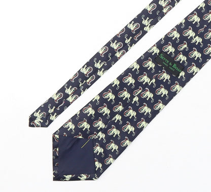 Sette & Bello  Mens Multicoloured Paisley Silk Pointed Tie One Size - Elephants