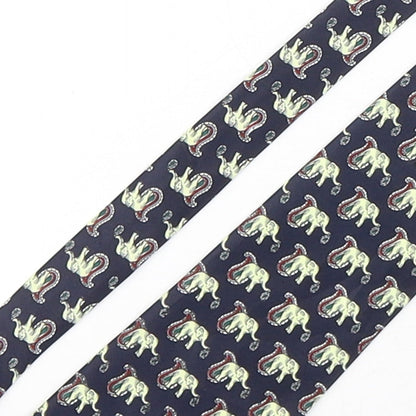 Sette & Bello  Mens Multicoloured Paisley Silk Pointed Tie One Size - Elephants