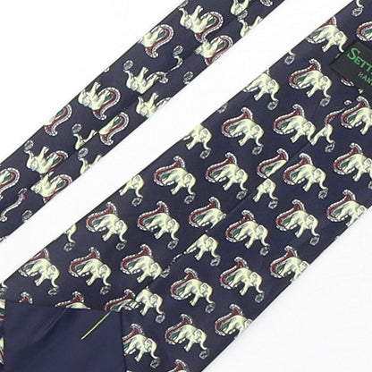 Sette & Bello  Mens Multicoloured Paisley Silk Pointed Tie One Size - Elephants