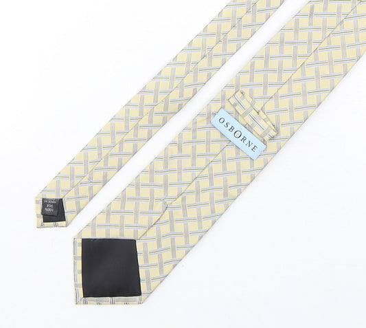 Osborne Mens Multicoloured Plaids & Checks Silk Pointed Tie One Size