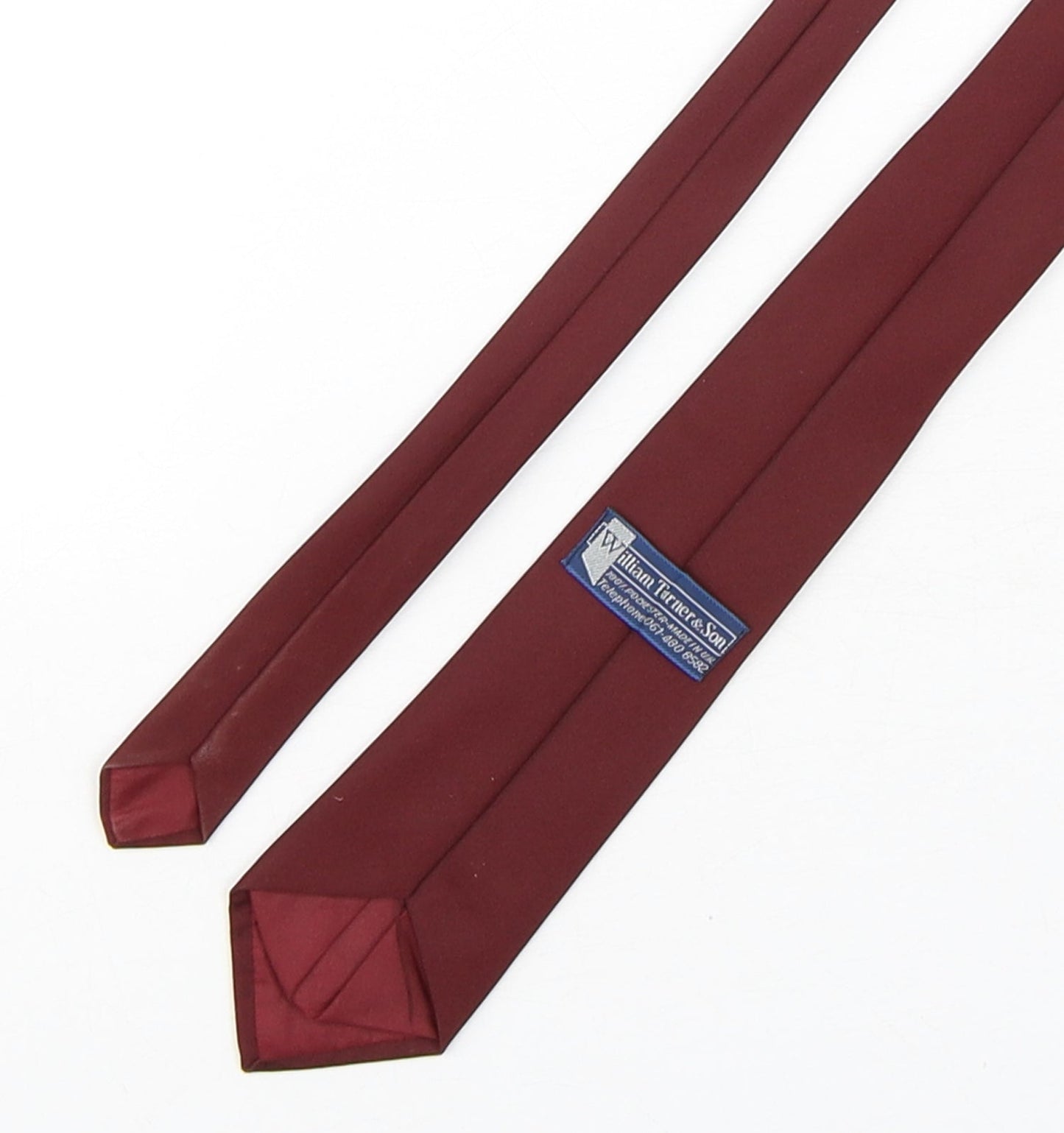 William Turner & Son  Mens Red  Polyester Pointed Tie One Size - Old Baily Bitter