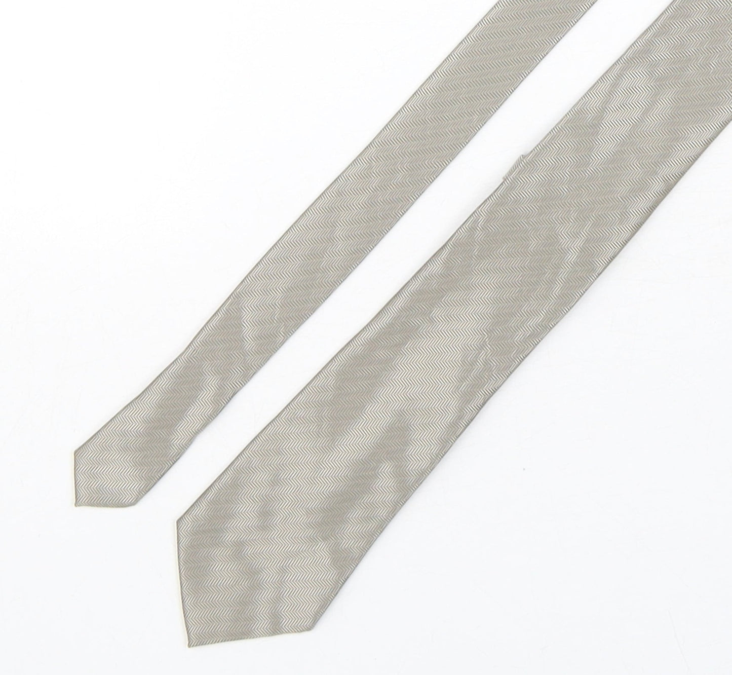 NEXT Mens Beige Geometric Polyester Pointed Tie One Size