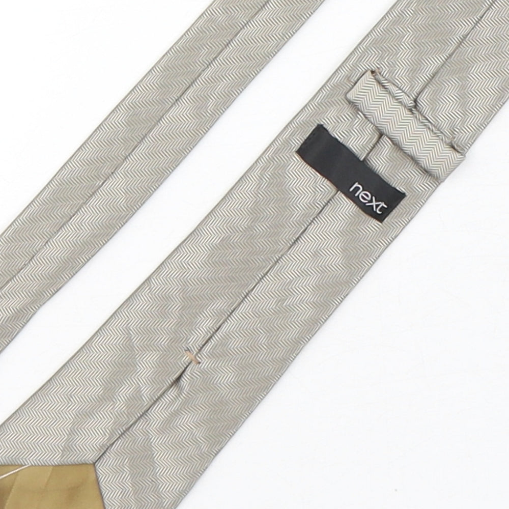 NEXT Mens Beige Geometric Polyester Pointed Tie One Size
