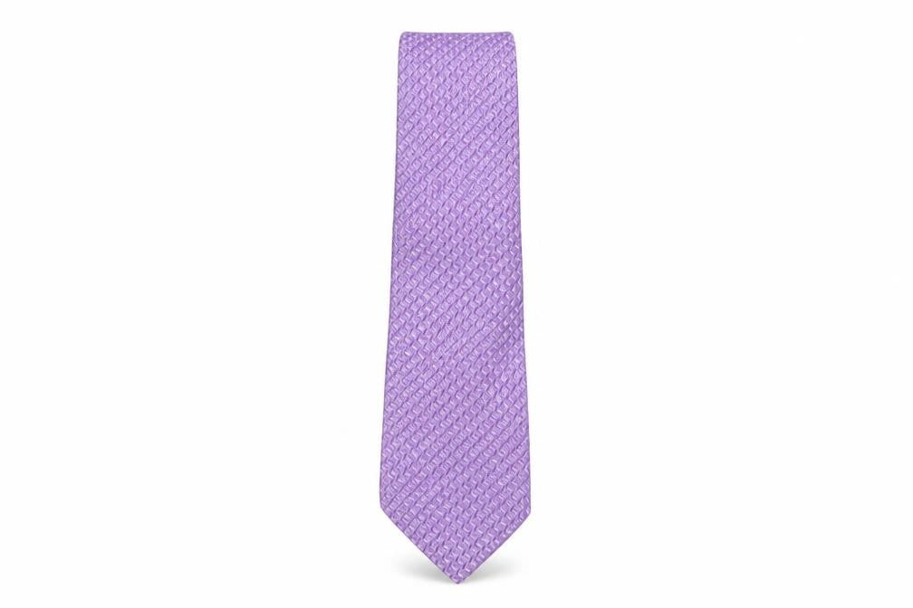 Front view of Allders men’s purple geometric silk pointed tie one size