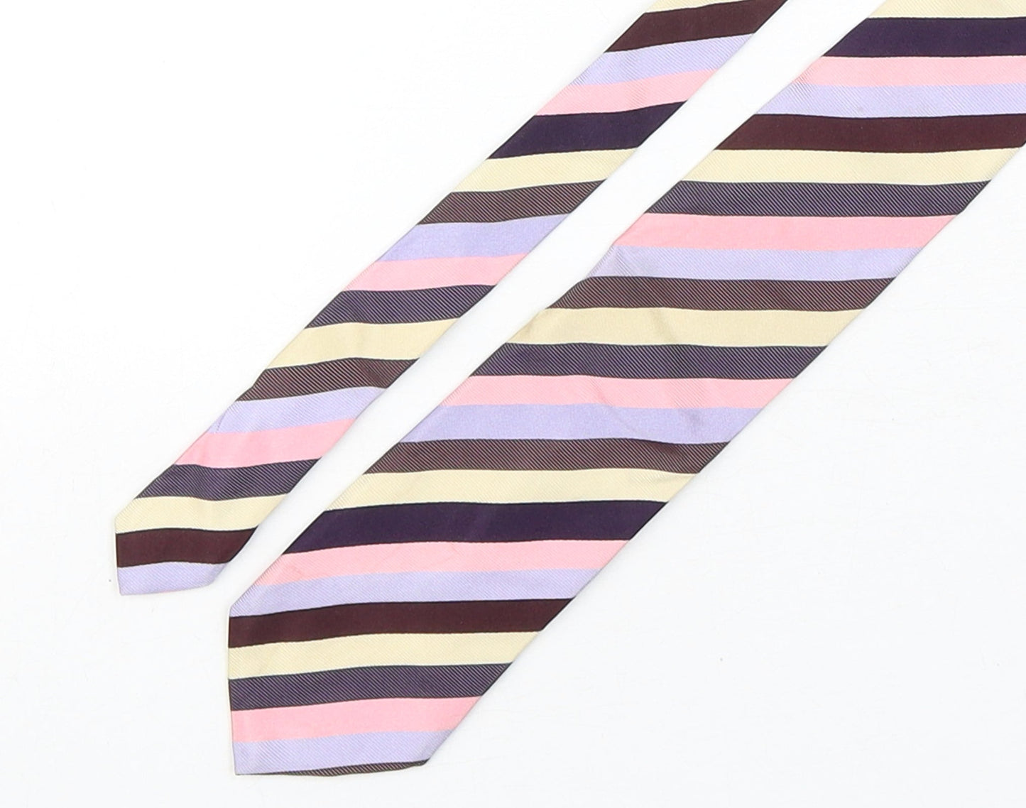 Mens Collezione Multicoloured Striped  Pointed Tie