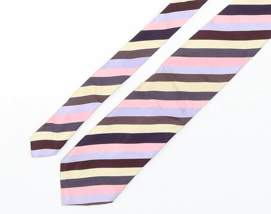 Mens Collezione Multicoloured Striped  Pointed Tie