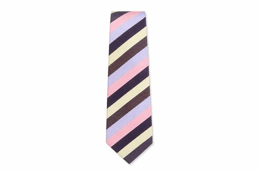 Front view of Collezione men’s multicoloured striped silk pointed tie one size