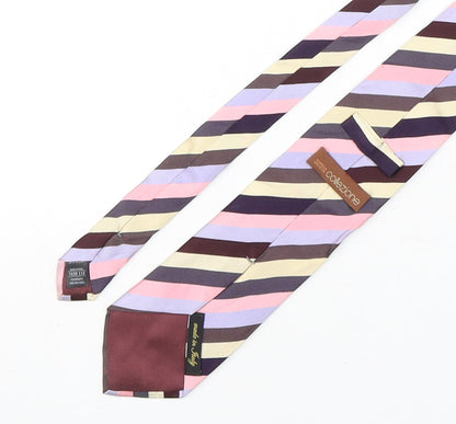 Mens Collezione Multicoloured Striped  Pointed Tie