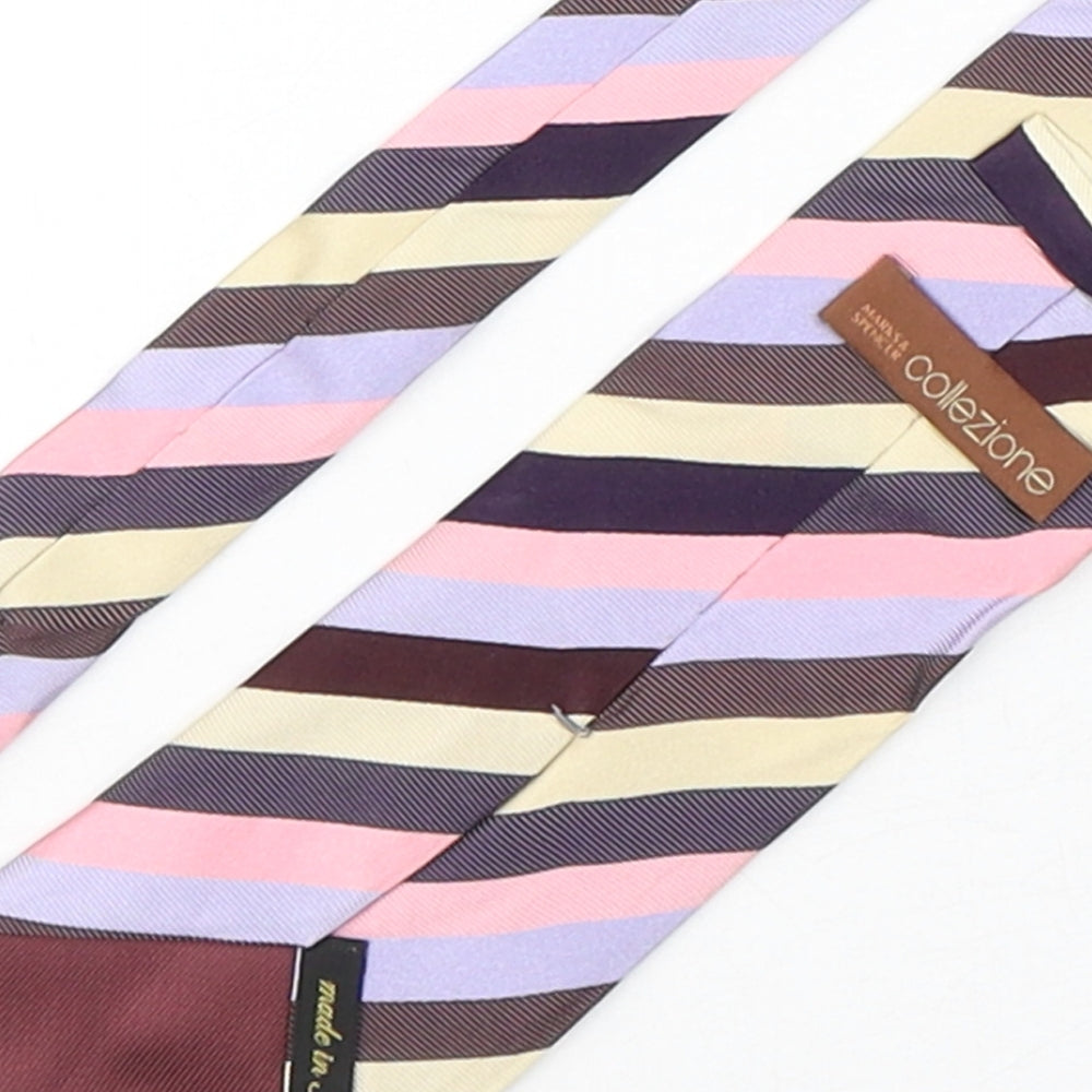 Mens Collezione Multicoloured Striped  Pointed Tie