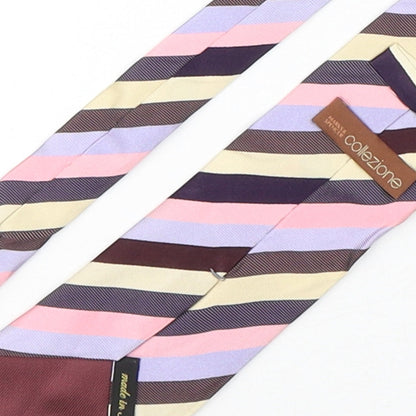 Mens Collezione Multicoloured Striped  Pointed Tie
