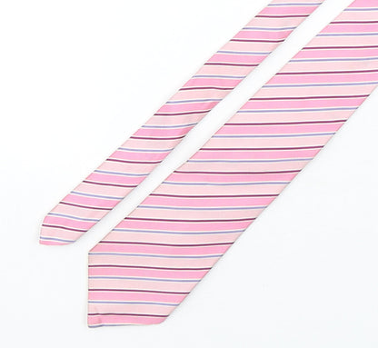 Marks and Spencer Mens Multicoloured Striped Silk Pointed Tie One Size